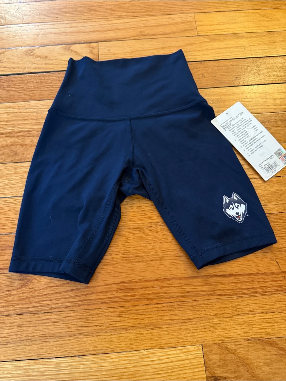 lululemon athletica Navy High-Rise Bike Shorts with UCONN Husky Patch
